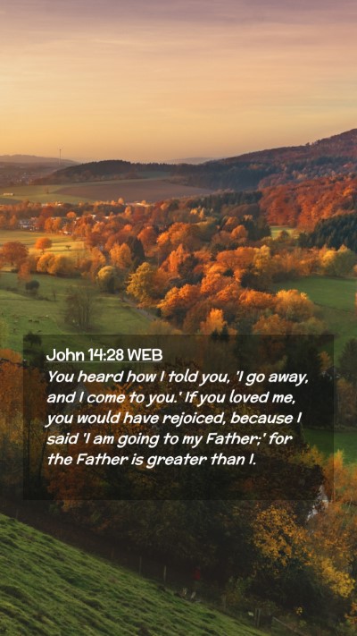 Picture 02 - John 14:28 WEB Mobile Phone Wallpaper - You heard how I told you, 'I go away, and I come - Mobile Bible Verse Wallpaper