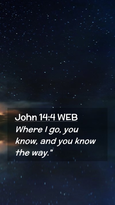 Picture 02 - John 14:4 WEB Mobile Phone Wallpaper - Where I go, you know, and you know the - Mobile Bible Verse Wallpaper