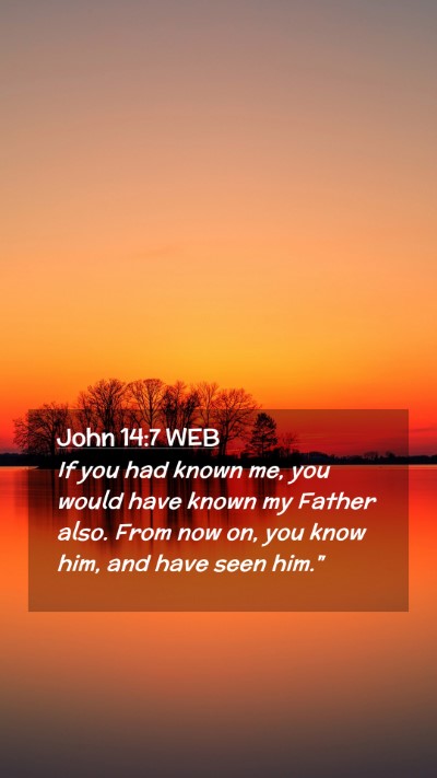 Picture 02 - John 14:7 WEB Mobile Phone Wallpaper - If you had known me, you would have known my - Mobile Bible Verse Wallpaper