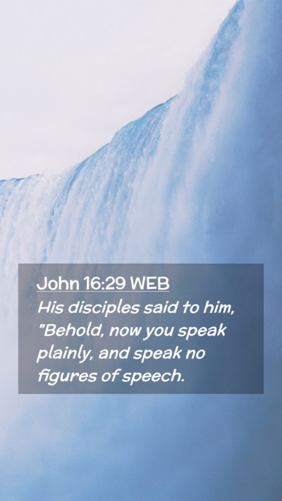 Picture 02 - John 16:29 WEB Mobile Phone Wallpaper - His disciples said to him, 