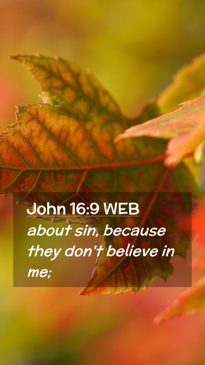Picture 02 - John 16:9 WEB Mobile Phone Wallpaper - about sin, because they don't believe in - Mobile Bible Verse Wallpaper