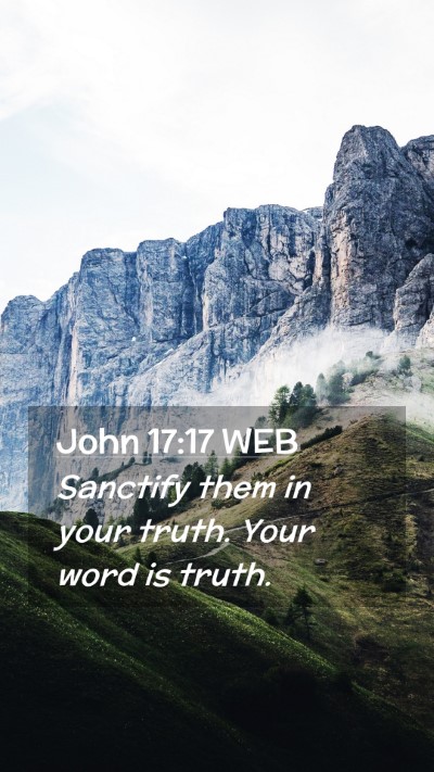 Picture 02 - John 17:17 WEB Mobile Phone Wallpaper - Sanctify them in your truth. Your word is - Mobile Bible Verse Wallpaper