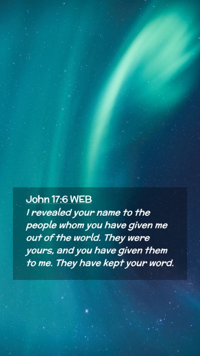 Picture 02 - John 17:6 WEB Mobile Phone Wallpaper - I revealed your name to the people whom you have - Mobile Bible Verse Wallpaper