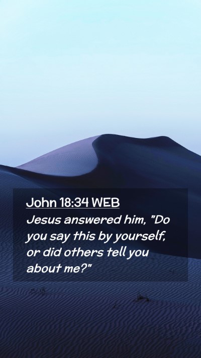 Picture 02 - John 18:34 WEB Mobile Phone Wallpaper - Jesus answered him, 