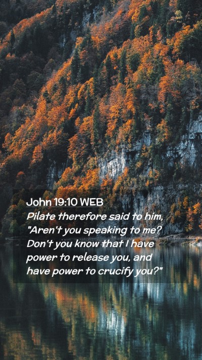 Picture 02 - John 19:10 WEB Mobile Phone Wallpaper - Pilate therefore said to him, 