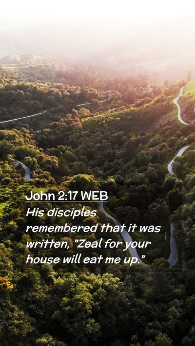 Picture 02 - John 2:17 WEB Mobile Phone Wallpaper - His disciples remembered that it was written, - Mobile Bible Verse Wallpaper