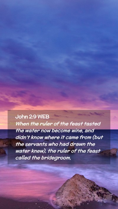 Picture 02 - John 2:9 WEB Mobile Phone Wallpaper - When the ruler of the feast tasted the water now - Mobile Bible Verse Wallpaper