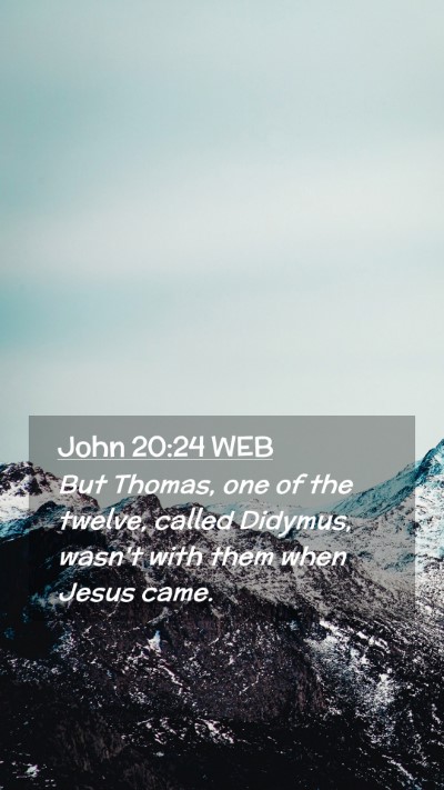 Picture 02 - John 20:24 WEB Mobile Phone Wallpaper - But Thomas, one of the twelve, called Didymus, - Mobile Bible Verse Wallpaper
