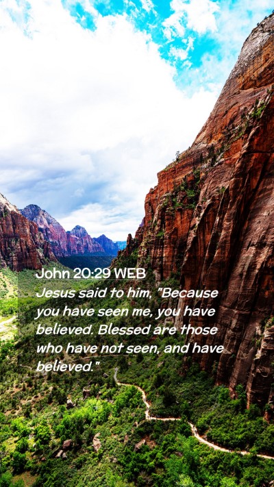 Picture 02 - John 20:29 WEB Mobile Phone Wallpaper - Jesus said to him, 