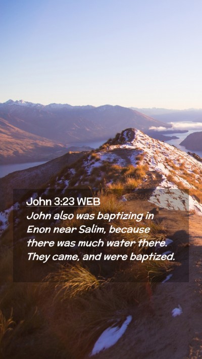 Picture 02 - John 3:23 WEB Mobile Phone Wallpaper - John also was baptizing in Enon near Salim, - Mobile Bible Verse Wallpaper