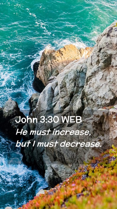 Picture 02 - John 3:30 WEB Mobile Phone Wallpaper - He must increase, but I must - Mobile Bible Verse Wallpaper