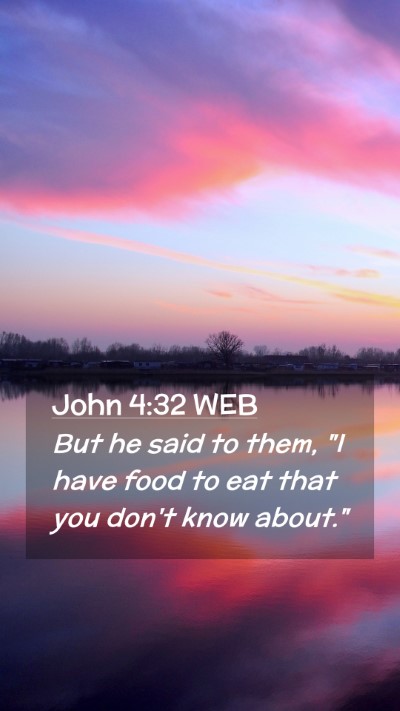 Picture 02 - John 4:32 WEB Mobile Phone Wallpaper - But he said to them, 
