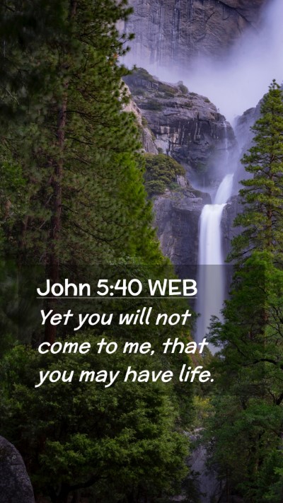 Picture 02 - John 5:40 WEB Mobile Phone Wallpaper - Yet you will not come to me, that you may have - Mobile Bible Verse Wallpaper
