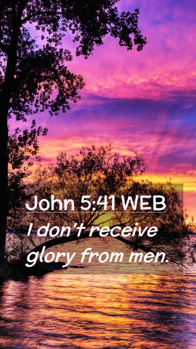 Picture 02 - John 5:41 WEB Mobile Phone Wallpaper - I don't receive glory from - Mobile Bible Verse Wallpaper