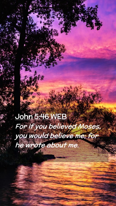 Picture 02 - John 5:46 WEB Mobile Phone Wallpaper - For if you believed Moses, you would believe me; - Mobile Bible Verse Wallpaper