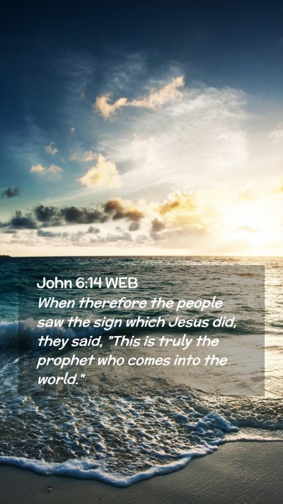 Picture 02 - John 6:14 WEB Mobile Phone Wallpaper - When therefore the people saw the sign which - Mobile Bible Verse Wallpaper