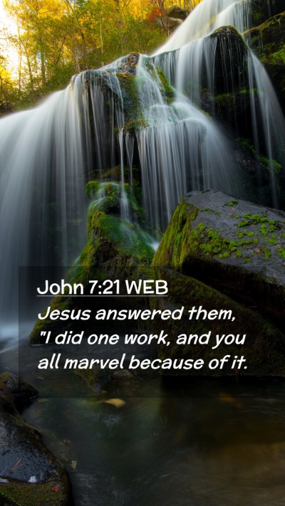 Picture 02 - John 7:21 WEB Mobile Phone Wallpaper - Jesus answered them, 