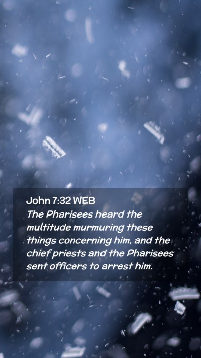 Picture 02 - John 7:32 WEB Mobile Phone Wallpaper - The Pharisees heard the multitude murmuring these - Mobile Bible Verse Wallpaper