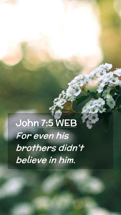 Picture 02 - John 7:5 WEB Mobile Phone Wallpaper - For even his brothers didn't believe in - Mobile Bible Verse Wallpaper