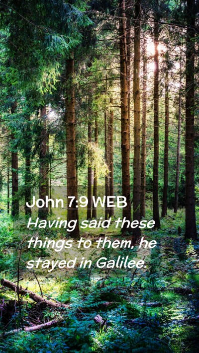 Picture 02 - John 7:9 WEB Mobile Phone Wallpaper - Having said these things to them, he stayed in - Mobile Bible Verse Wallpaper