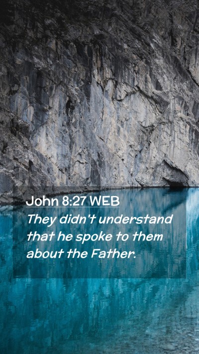 Picture 02 - John 8:27 WEB Mobile Phone Wallpaper - They didn't understand that he spoke to them - Mobile Bible Verse Wallpaper