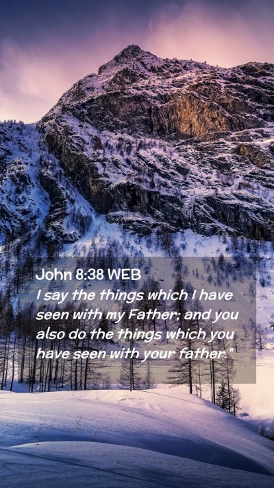Picture 02 - John 8:38 WEB Mobile Phone Wallpaper - I say the things which I have seen with my - Mobile Bible Verse Wallpaper