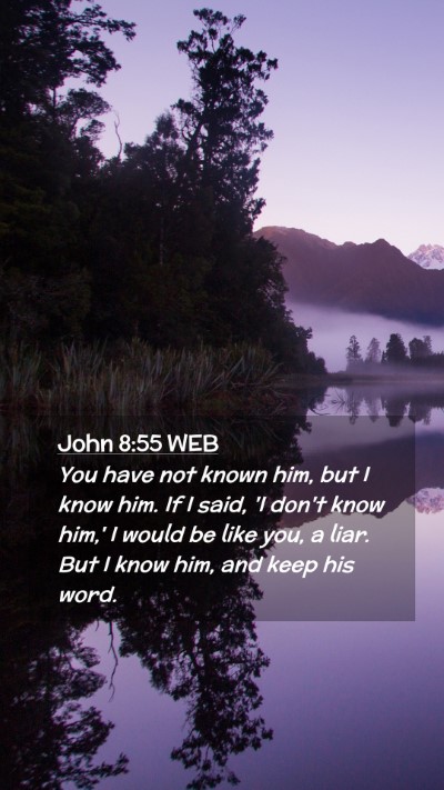 Picture 02 - John 8:55 WEB Mobile Phone Wallpaper - You have not known him, but I know him. If I - Mobile Bible Verse Wallpaper