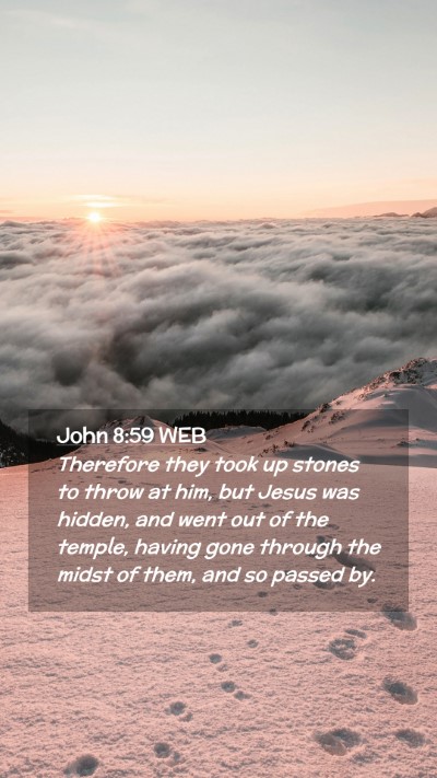Picture 02 - John 8:59 WEB Mobile Phone Wallpaper - Therefore they took up stones to throw at him, - Mobile Bible Verse Wallpaper