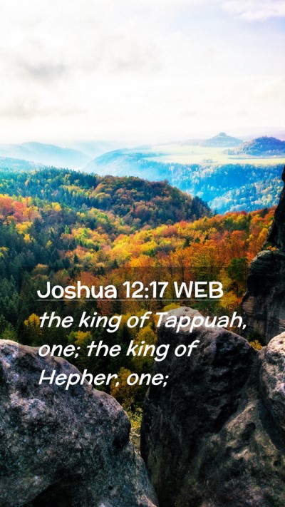 Picture 02 - Joshua 12:17 WEB Mobile Phone Wallpaper - the king of Tappuah, one; the king of Hepher, - Mobile Bible Verse Wallpaper