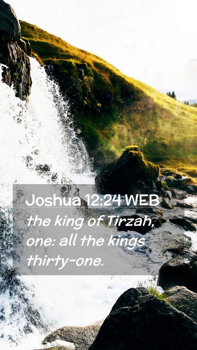 Picture 02 - Joshua 12:24 WEB Mobile Phone Wallpaper - the king of Tirzah, one: all the kings - Mobile Bible Verse Wallpaper