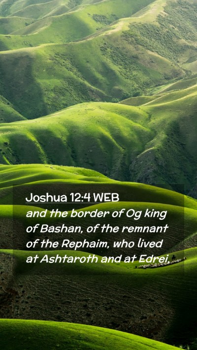 Picture 02 - Joshua 12:4 WEB Mobile Phone Wallpaper - and the border of Og king of Bashan, of the - Mobile Bible Verse Wallpaper