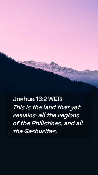 Picture 02 - Joshua 13:2 WEB Mobile Phone Wallpaper - This is the land that yet remains: all the - Mobile Bible Verse Wallpaper