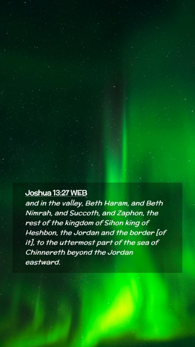 Picture 02 - Joshua 13:27 WEB Mobile Phone Wallpaper - and in the valley, Beth Haram, and Beth Nimrah, - Mobile Bible Verse Wallpaper