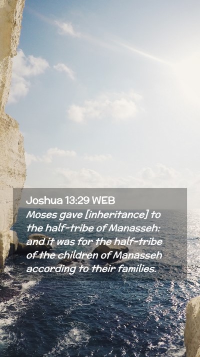 Picture 02 - Joshua 13:29 WEB Mobile Phone Wallpaper - Moses gave [inheritance] to the half-tribe of - Mobile Bible Verse Wallpaper
