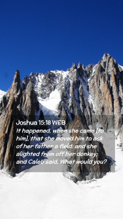 Picture 02 - Joshua 15:18 WEB Mobile Phone Wallpaper - It happened, when she came [to him], that she - Mobile Bible Verse Wallpaper