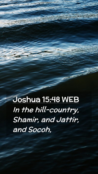 Picture 02 - Joshua 15:48 WEB Mobile Phone Wallpaper - In the hill-country, Shamir, and Jattir, and - Mobile Bible Verse Wallpaper