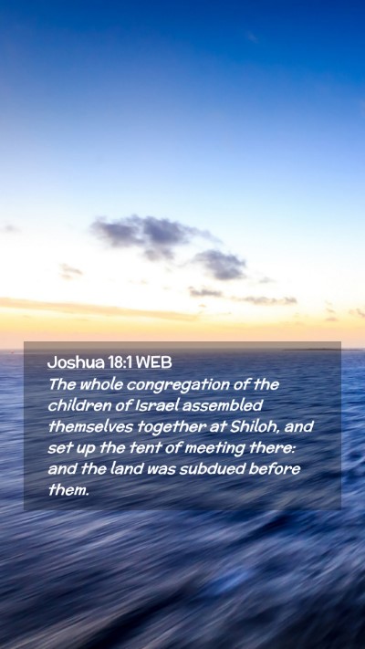 Picture 02 - Joshua 18:1 WEB Mobile Phone Wallpaper - The whole congregation of the children of Israel - Mobile Bible Verse Wallpaper