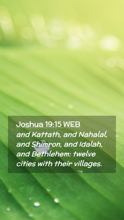 Picture 02 - Joshua 19:15 WEB Mobile Phone Wallpaper - and Kattath, and Nahalal, and Shimron, and - Mobile Bible Verse Wallpaper