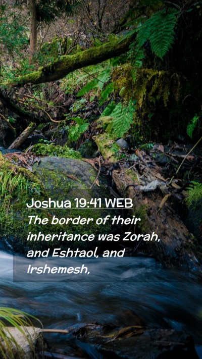 Picture 02 - Joshua 19:41 WEB Mobile Phone Wallpaper - The border of their inheritance was Zorah, and - Mobile Bible Verse Wallpaper