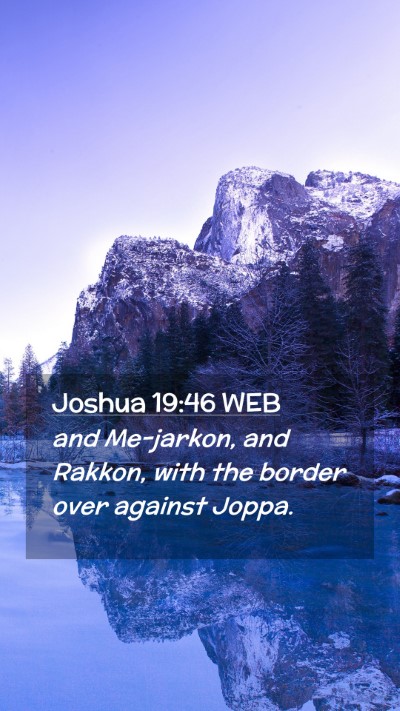 Picture 02 - Joshua 19:46 WEB Mobile Phone Wallpaper - and Me-jarkon, and Rakkon, with the border over - Mobile Bible Verse Wallpaper
