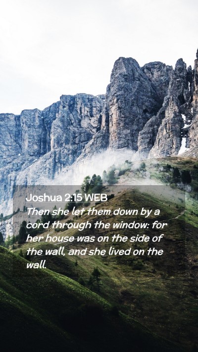 Picture 02 - Joshua 2:15 WEB Mobile Phone Wallpaper - Then she let them down by a cord through the - Mobile Bible Verse Wallpaper