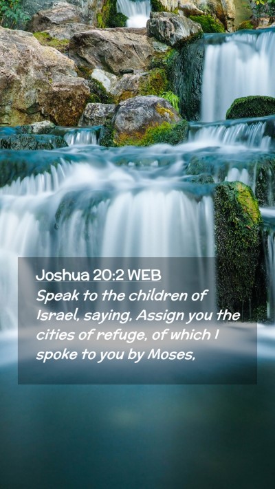 Picture 02 - Joshua 20:2 WEB Mobile Phone Wallpaper - Speak to the children of Israel, saying, Assign - Mobile Bible Verse Wallpaper