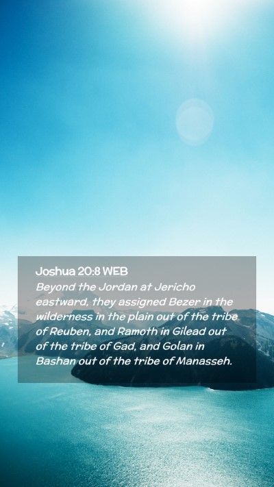 Picture 02 - Joshua 20:8 WEB Mobile Phone Wallpaper - Beyond the Jordan at Jericho eastward, they - Mobile Bible Verse Wallpaper
