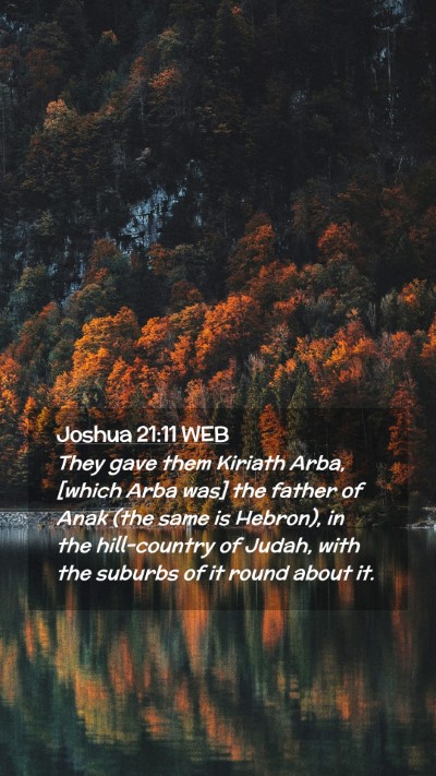 Picture 02 - Joshua 21:11 WEB Mobile Phone Wallpaper - They gave them Kiriath Arba, [which Arba was] the - Mobile Bible Verse Wallpaper