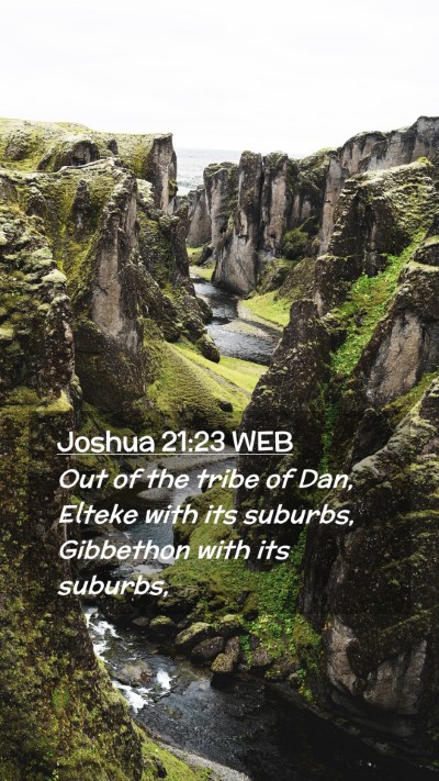 Picture 02 - Joshua 21:23 WEB Mobile Phone Wallpaper - Out of the tribe of Dan, Elteke with its suburbs, - Mobile Bible Verse Wallpaper