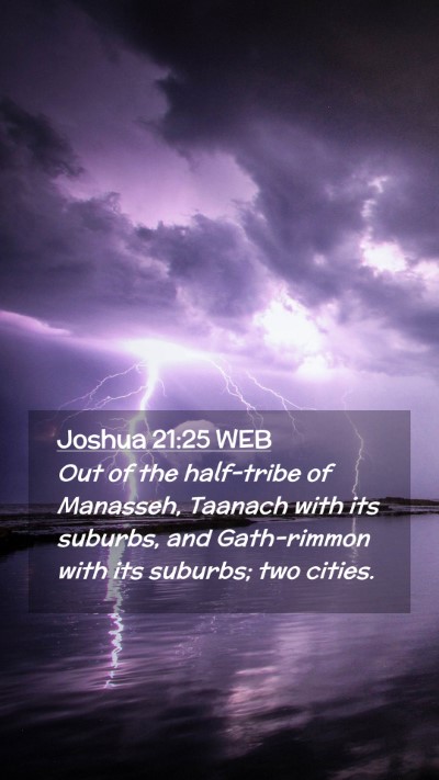 Picture 02 - Joshua 21:25 WEB Mobile Phone Wallpaper - Out of the half-tribe of Manasseh, Taanach with - Mobile Bible Verse Wallpaper