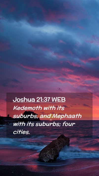 Picture 02 - Joshua 21:37 WEB Mobile Phone Wallpaper - Kedemoth with its suburbs, and Mephaath with its - Mobile Bible Verse Wallpaper