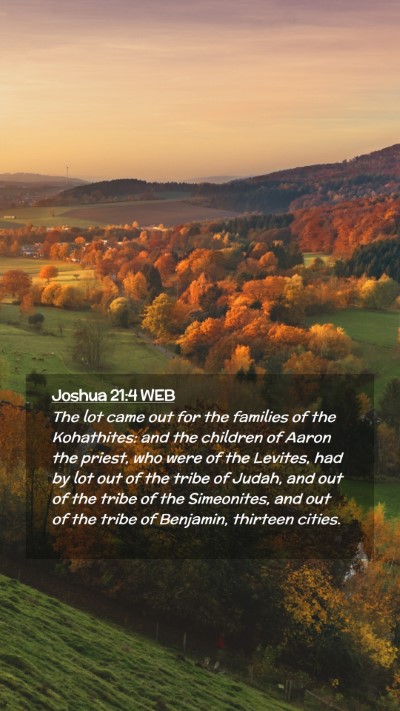 Picture 02 - Joshua 21:4 WEB Mobile Phone Wallpaper - The lot came out for the families of the - Mobile Bible Verse Wallpaper