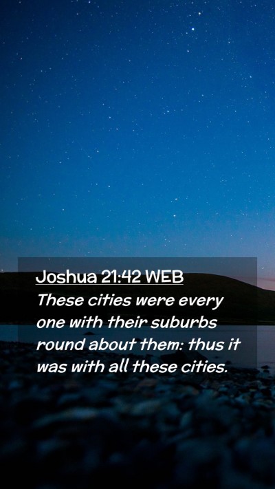 Picture 02 - Joshua 21:42 WEB Mobile Phone Wallpaper - These cities were every one with their suburbs - Mobile Bible Verse Wallpaper