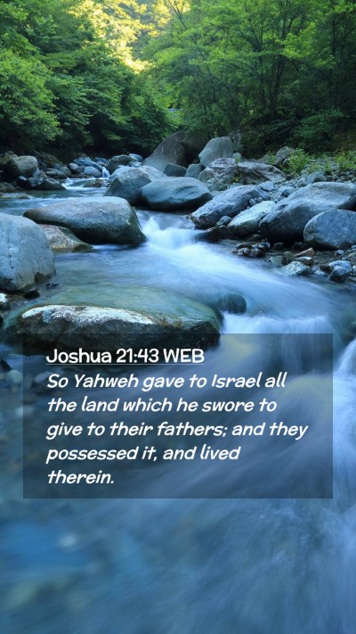 Picture 02 - Joshua 21:43 WEB Mobile Phone Wallpaper - So Yahweh gave to Israel all the land which he - Mobile Bible Verse Wallpaper
